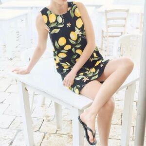 H&M Lemon Print Shift Dress Size XL